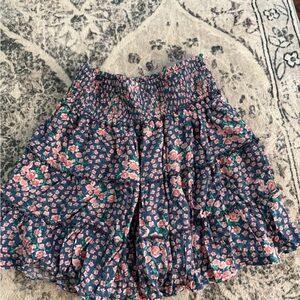 American Eagle  Blue and Pink Smocked Mini Skirt